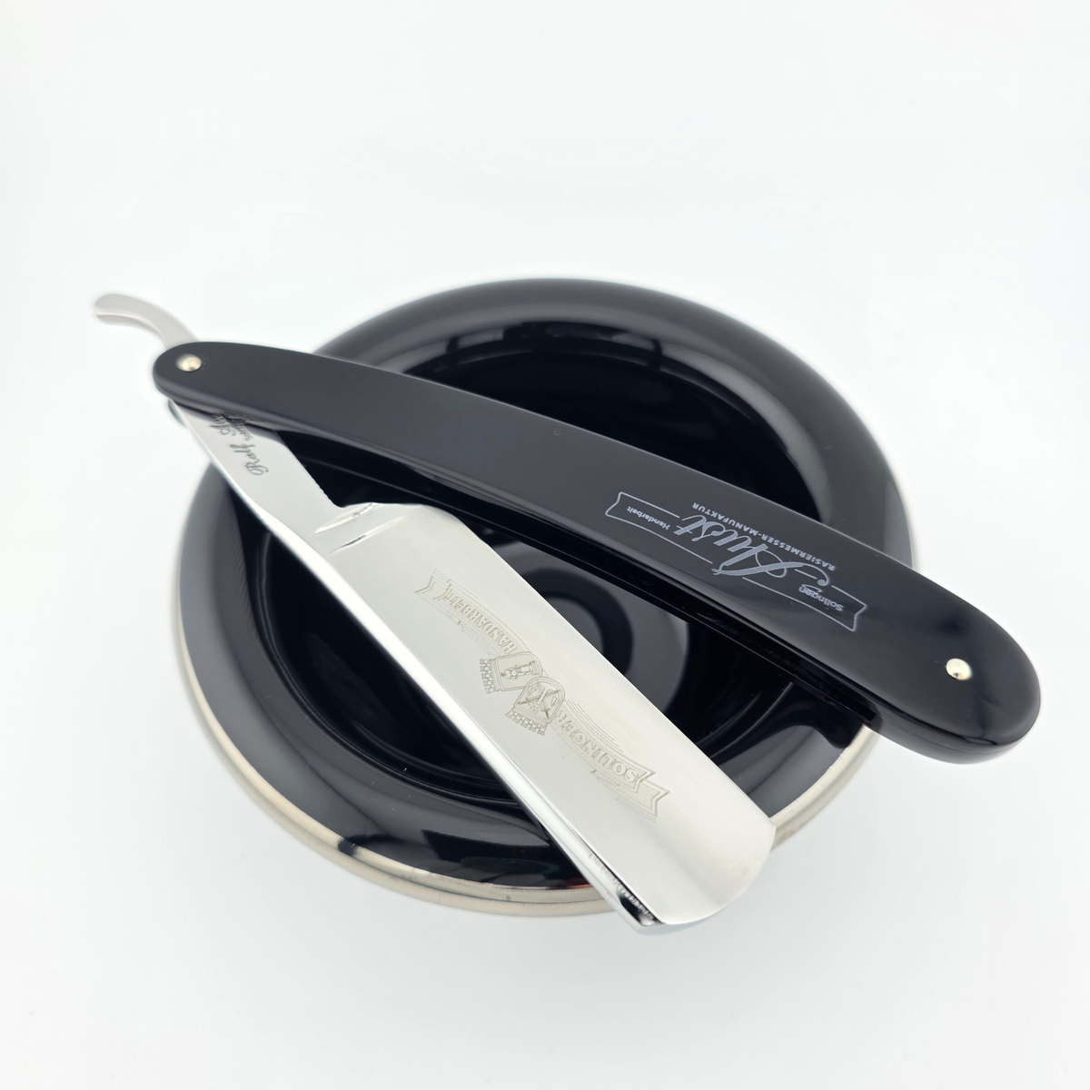 Ralf Aust 7/8 Black Acrylic Round Point Straight Razor