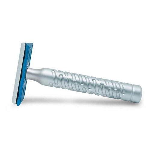 The Goodfella&#39;s Smile Styletto Blue Aluminum Double Edge Safety Razor