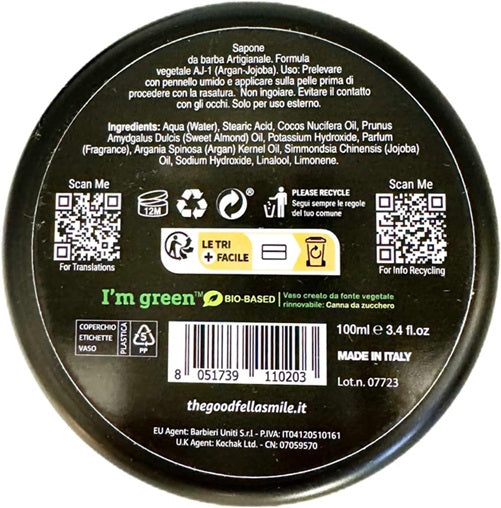The Goodfellas' Smile Sea Citrus Shaving Soap, Made in Italy