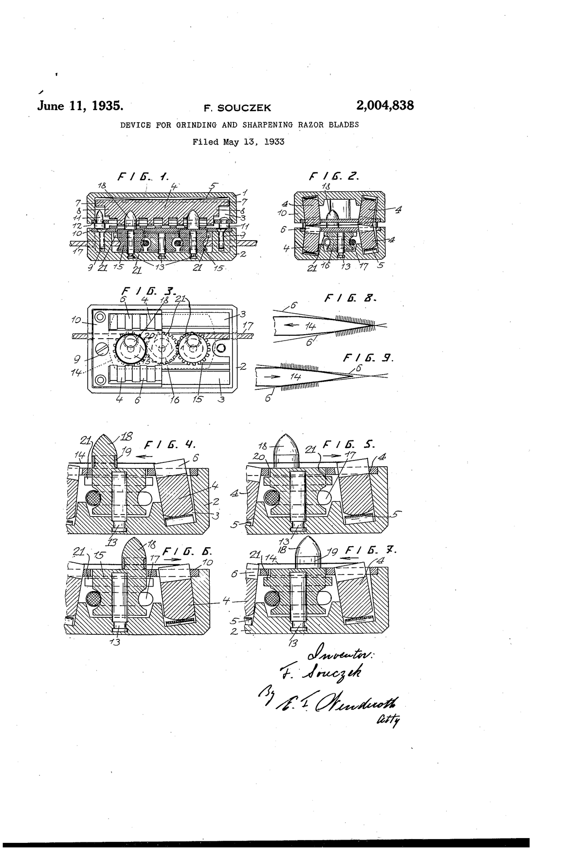 Blade Master Double Edge Razor Blade Sharpener NOS USA Patent