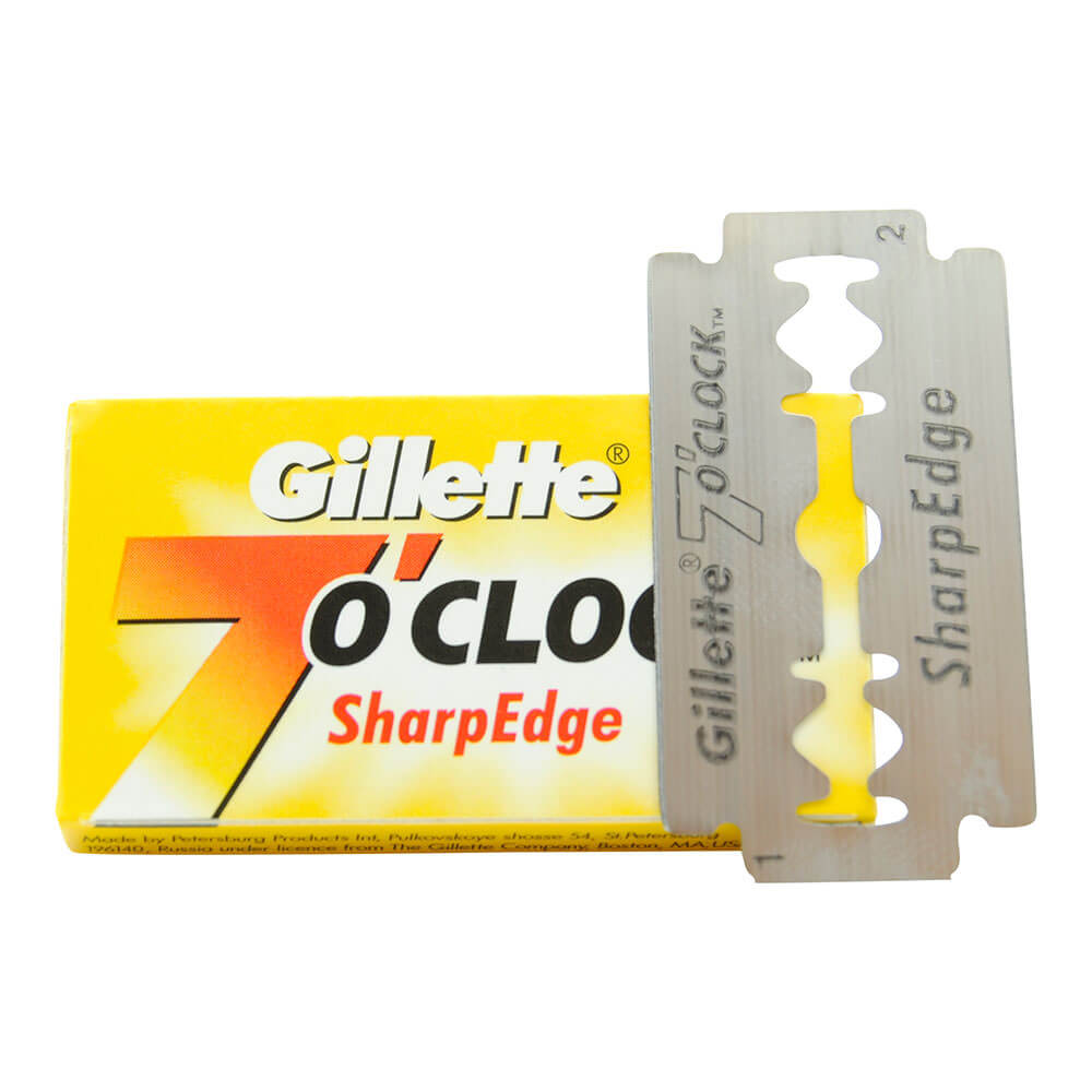 5 Gillette 7 O' clock Sharp Edge Double Edge Blades
