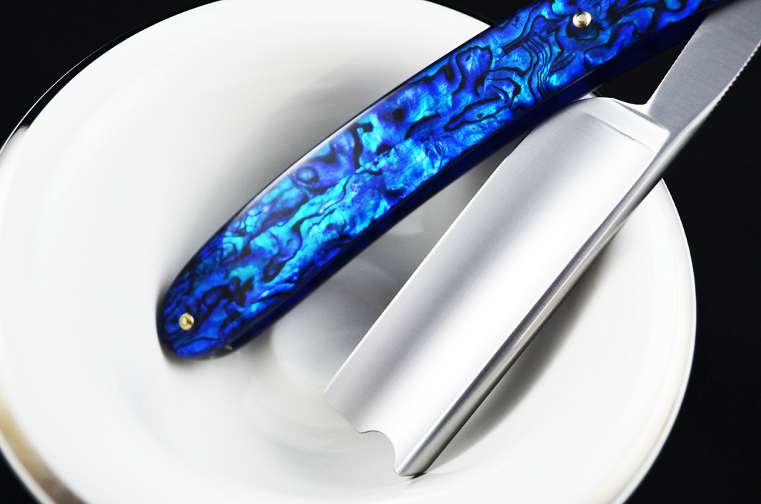 Boker Blue Shell 7/8 Barber's Notch Straight Razor "Shave Ready"
