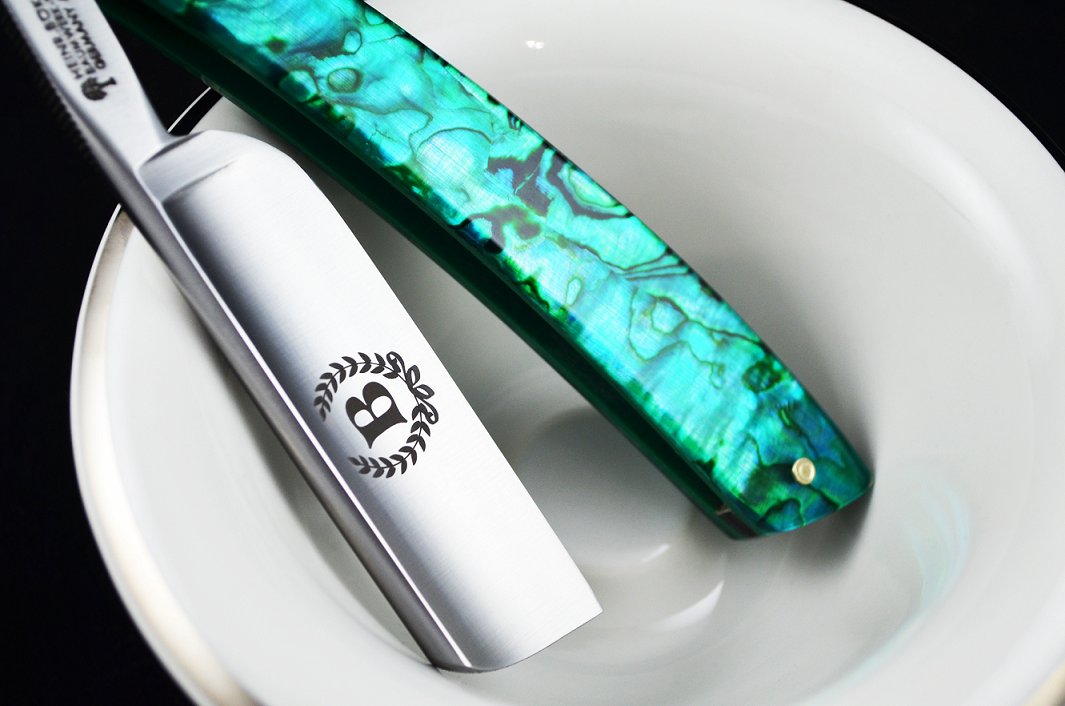 Boker Green Abalone 6/8 French Point Straight Razor