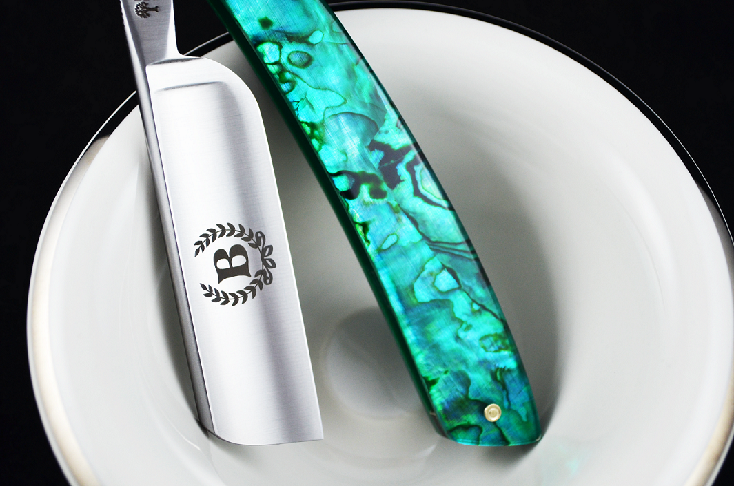 Boker Green Abalone 6/8 French Point Straight Razor