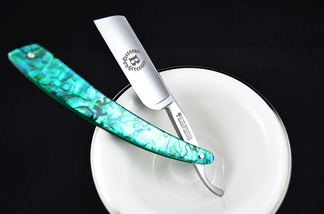 Boker Green Abalone 6/8 French Point Straight Razor