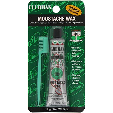 Clubman Moustache Wax with Brush/Comb