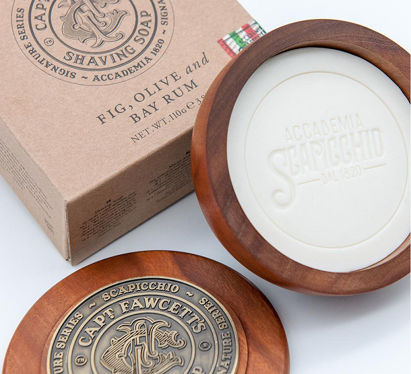 Captain Fawcett & Scapicchio's Fig, Olive & Bay Rum Shaving Soap