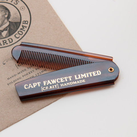 Captain Fawcett&#39;s Folding Pocket Beard Comb
