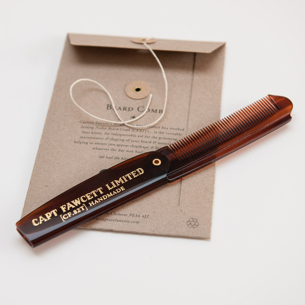 Captain Fawcett's Folding Pocket Beard Comb