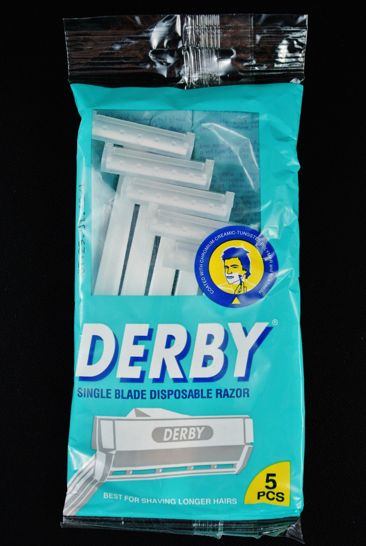 Derby Single Blade Disposable Razors- Best for Longer Beards 5 Pack