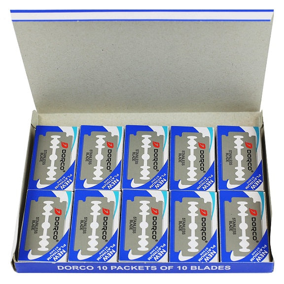 Dorco ST300 Stainless Double Edge Blades, 100 Pack