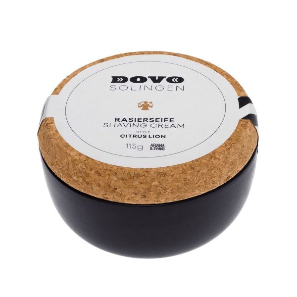 Dovo Citrus Lion Shaving Soap in Stoneware Bowl