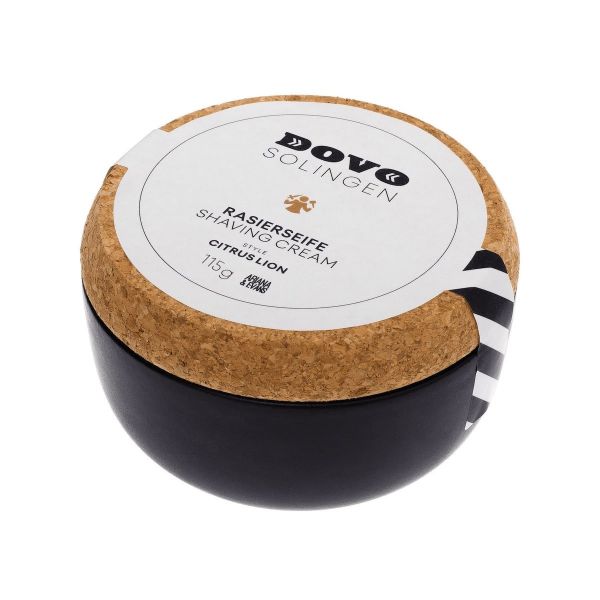 Dovo Citrus Lion Shaving Soap in Stoneware Bowl