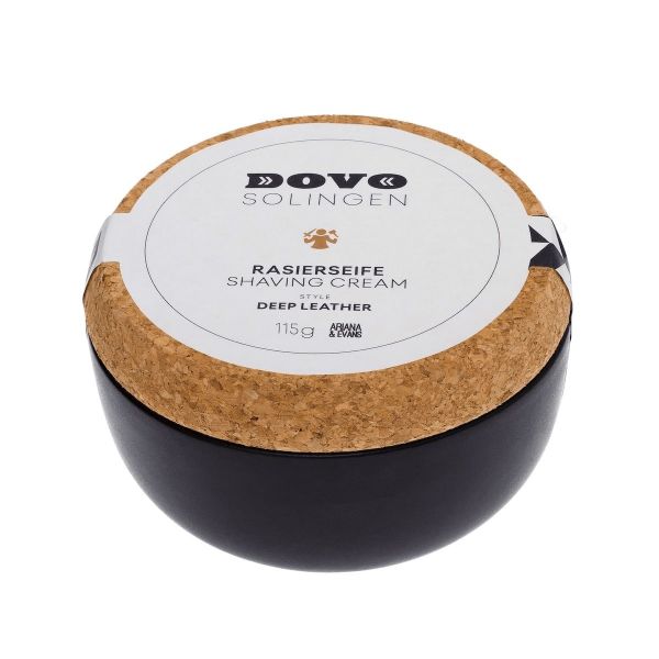 Dovo Deep Leather Shaving Soap in Stoneware Bowl