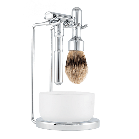 Merkur Futur 4-Piece Double Edge Safety Razor Set, Polished Finish