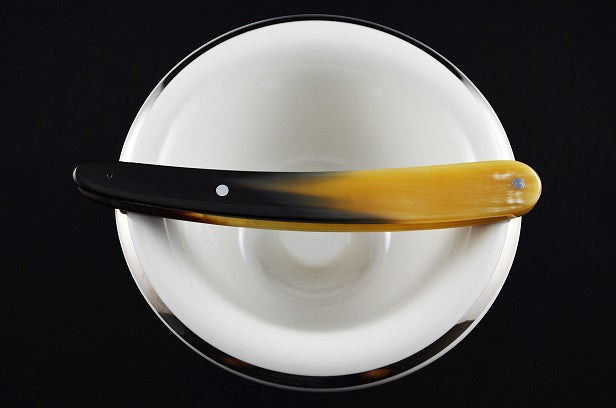 Dovo 5/8 Natural Black and Blonde Cow Horn Replacement Scales w/ Pin