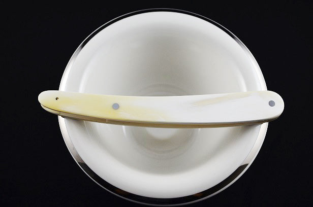 Dovo 5/8 Natural White & Blonde Cow Horn Replacement Scales w/ Pin