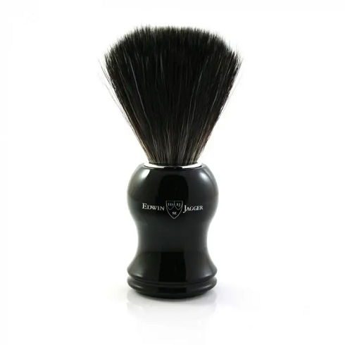 Edwin Jagger 21P36 Imitation Ebony Shaving Brush (Black Synthetic)