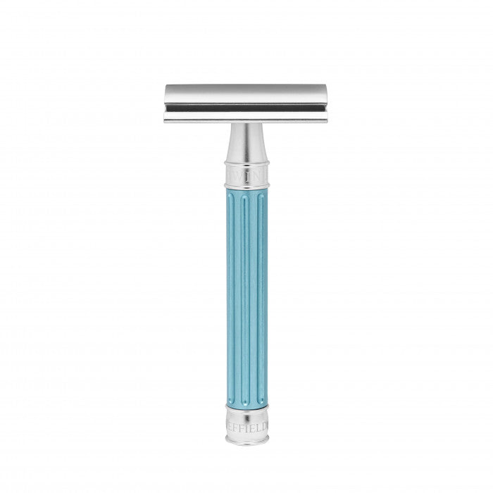 Edwin Jagger 3ONE6 Stainless Steel Light Blue DE Safety Razor
