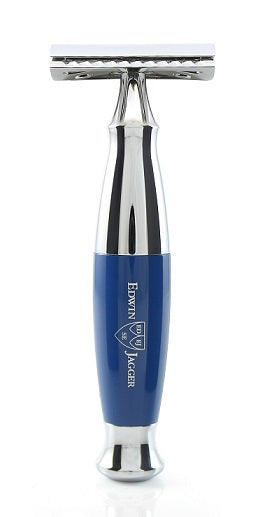 Edwin Jagger Blue & Chrome Double Edge Safety Razor
