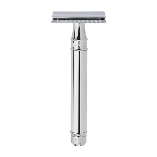 Edwin Jagger Double Edge Long Handle Safety Razor - Chrome