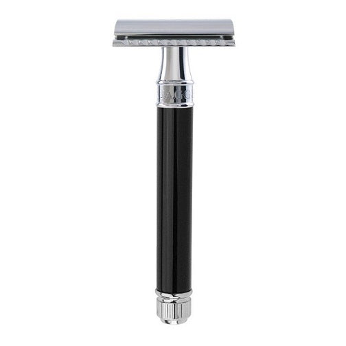 Edwin Jagger Long Handle Double Edge Safety Razor - Ebony