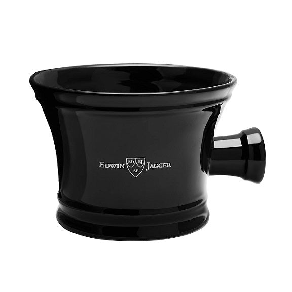 Edwin Jagger Porcelain Bowl w/Handle - BLACK