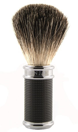 Edwin Jagger Pure Badger Shaving Brush (Black &amp; Chrome 3D Diamond)