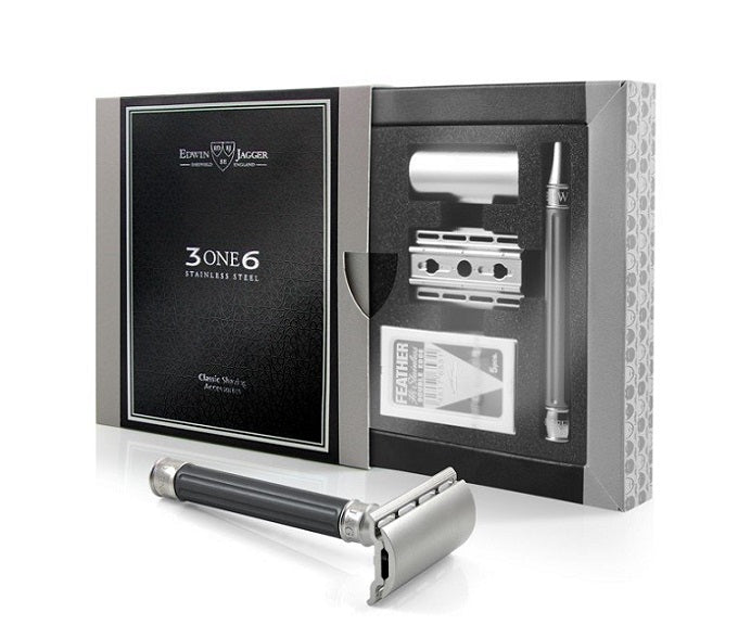 Edwin Jagger 3ONE6 Stainless Steel Gunmetal DE Safety Razor