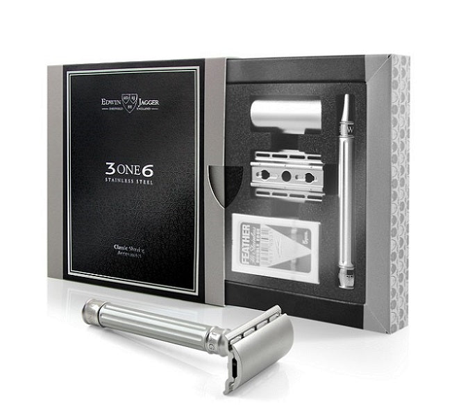 Edwin Jagger 3ONE6 Stainless Steel Silver DE Safety Razor