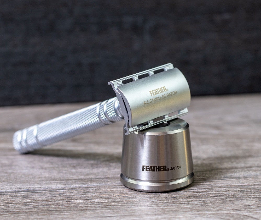 Feather Stainless Steel Double Edge Razor with Stand AS-D2S