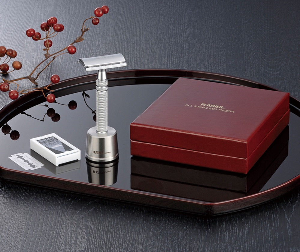 Feather Stainless Steel Double Edge Razor with Stand AS-D2S
