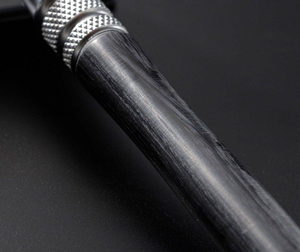 Feather Wood Handle Stainless Double Edge Razor w/Stainless Steel and Wood Stand WS-D2S