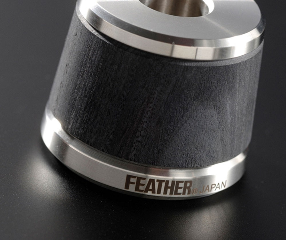 Feather Wood Handle Stainless Double Edge Razor w/Stainless Steel and Wood Stand WS-D2S