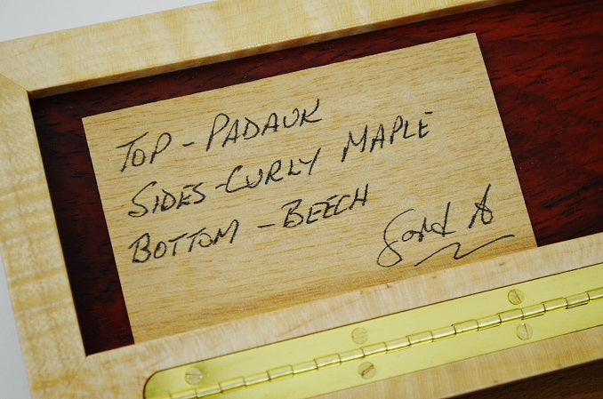 Handmade Padauk and Maple 2 Straight Razor Box