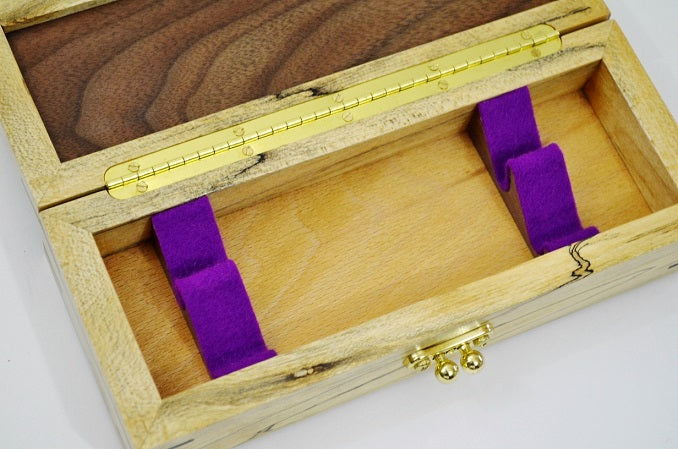 Handmade Walnut and Spalted Maple 2 Straight Razor Box