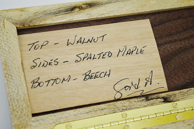 Handmade Walnut and Spalted Maple 2 Straight Razor Box