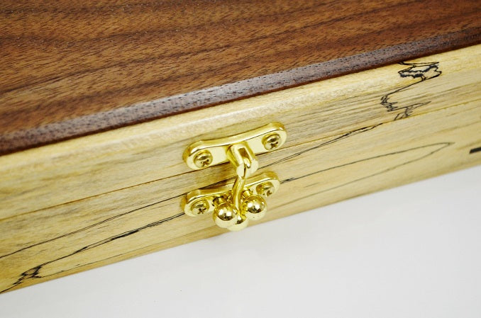 Handmade Walnut and Spalted Maple 2 Straight Razor Box. Best Straight Razor Box