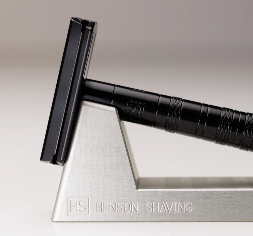 Henson AL13 Mild Safety Razor and Stand Duo Set Black