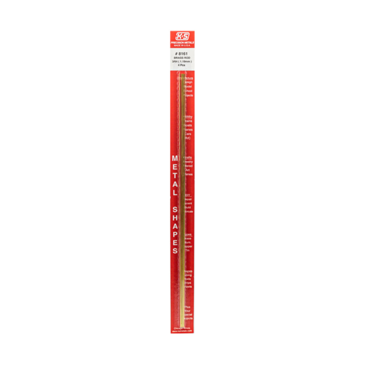 K&S™ Round Brass Rod 364 OD x 12 Long (4 Pieces)