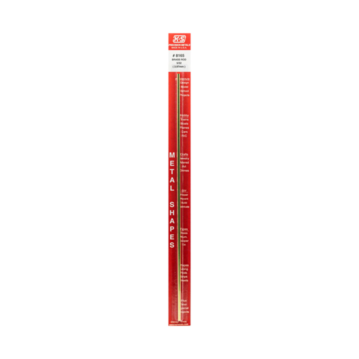 K&S™ Round Brass Rod: 5/32" OD x 12" Long (1 Piece)