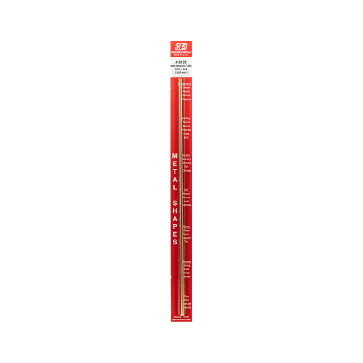 K&amp;S™ Round Brass Tube: 5/32&quot; OD x 0.014&quot; Wall x 12&quot; Long (1 Piece)