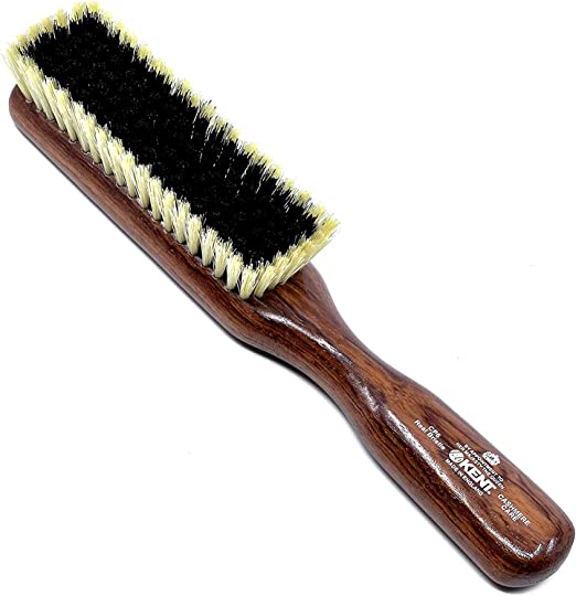 Kent K-CP6 Clothes Brush, For Cashmere, Black & White Pure Bristle, Mahogany