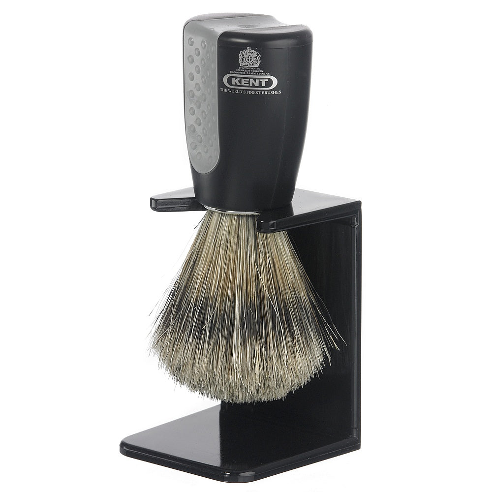 Kent 3pc Shaving Set, Blended Bristle Brush, Shaving and Black Stand