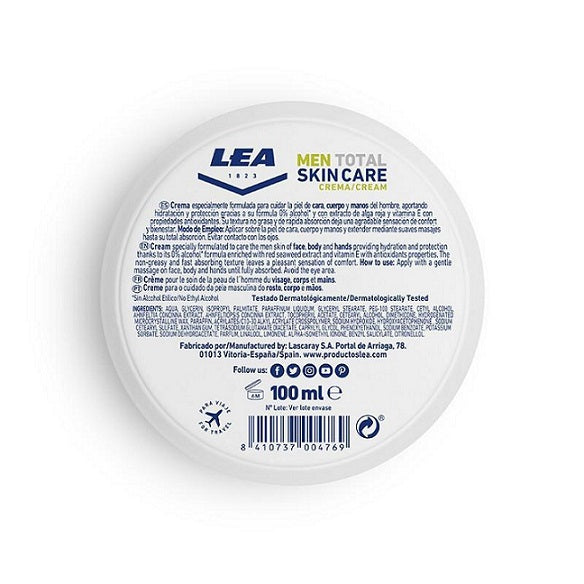 Lea Men Total Skin Care Face, Body, and Hand Cream