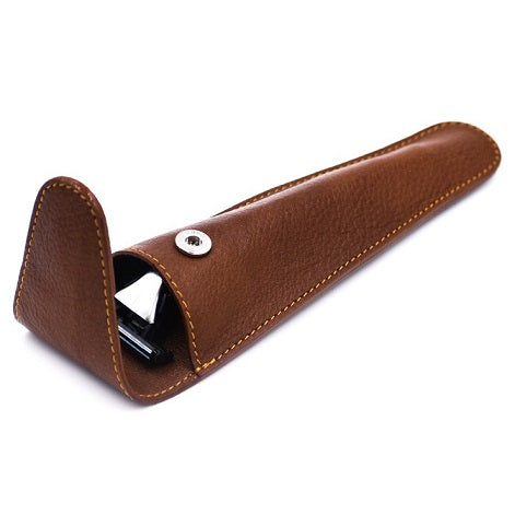 Leather Pouch for Long Handle Safety Razors and Cartridge Razors