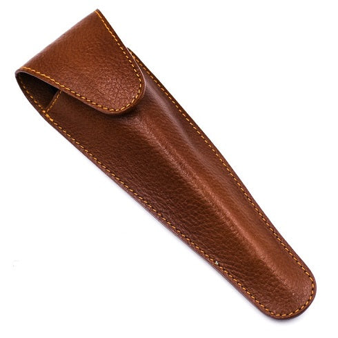 Leather Pouch for Long Handle Safety Razors and Cartridge Razors