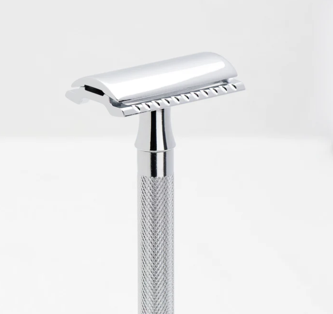 Merkur 3-Piece Safety Razor and Stand Set (Bright Chrome)