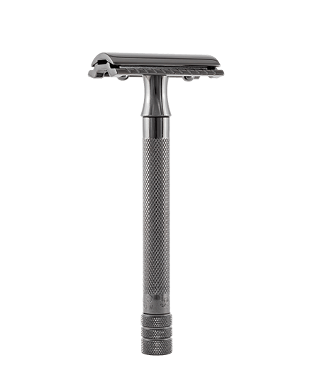 Merkur 23C Extra Long Handle Double Edge Safety Razor, Black PVD Coated