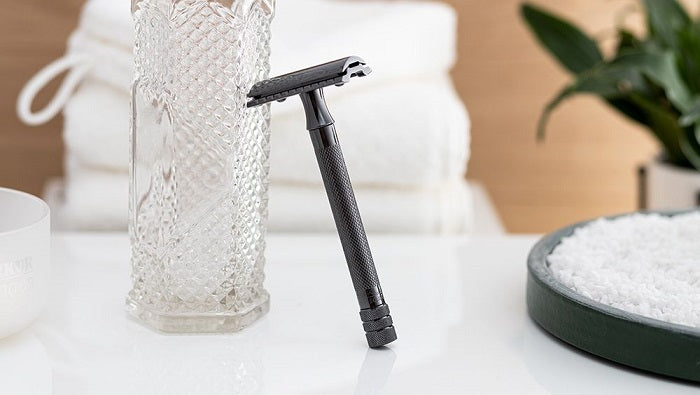 Merkur 23C Extra Long Handle Double Edge Safety Razor, Black PVD Coated